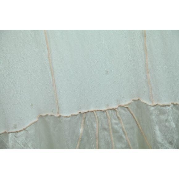 Vintage Small M Dress White Cottagecore Victorian Romantic Boho 90s Maxi FLAW - Picture 6 of 16